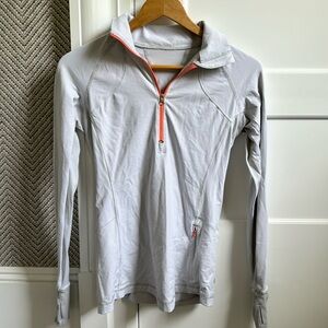Light Gray/Pink Lululemon Quarter Zip, Size 6, Great Condition.
